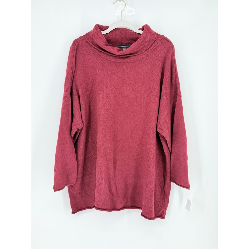 New Eileen Fisher Women Cashmere Blend Cowl Neck Sweater Office Luxury Size 1X